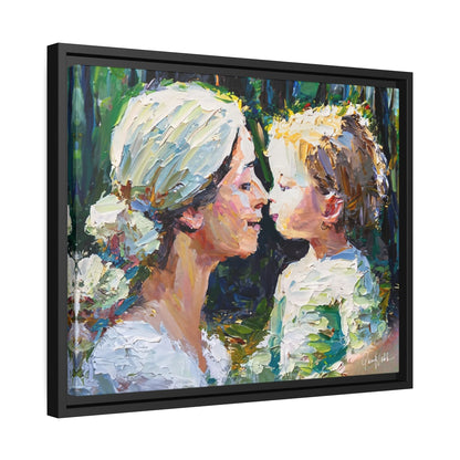 Mother and Child Canvas Wall Art with Frame by Queennoble